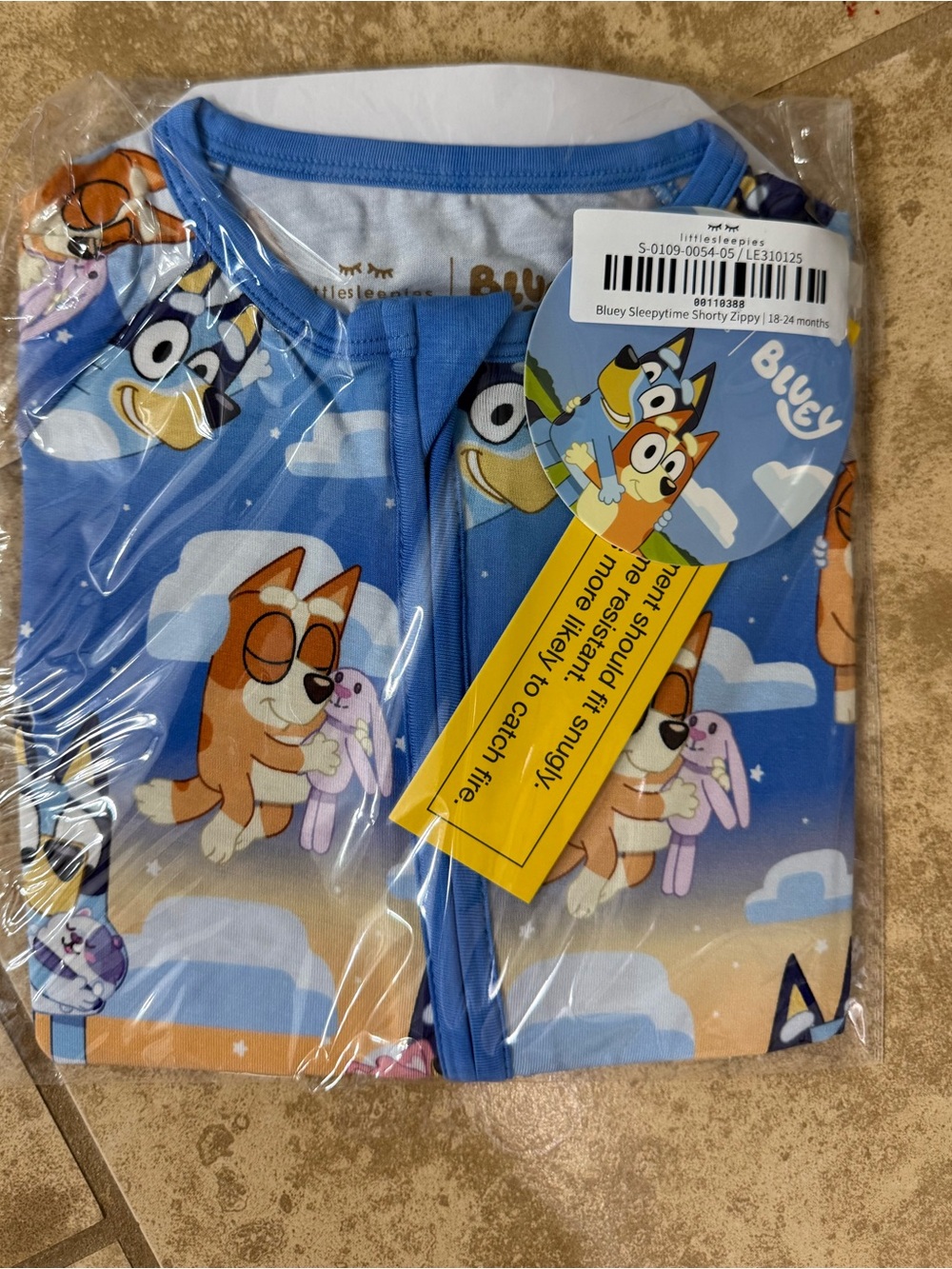 Little Sleepies Bluey Sleepytime Short Zippy